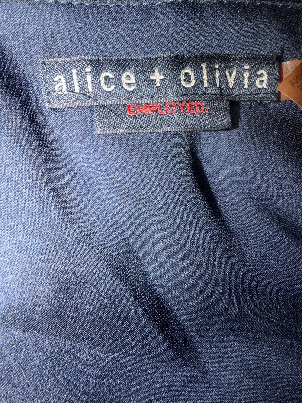 Alice & Olivia Navy Flutter Sleeve Mini Dress – V‑Neck Fit & Flare Medium - Picture 4 of 6
